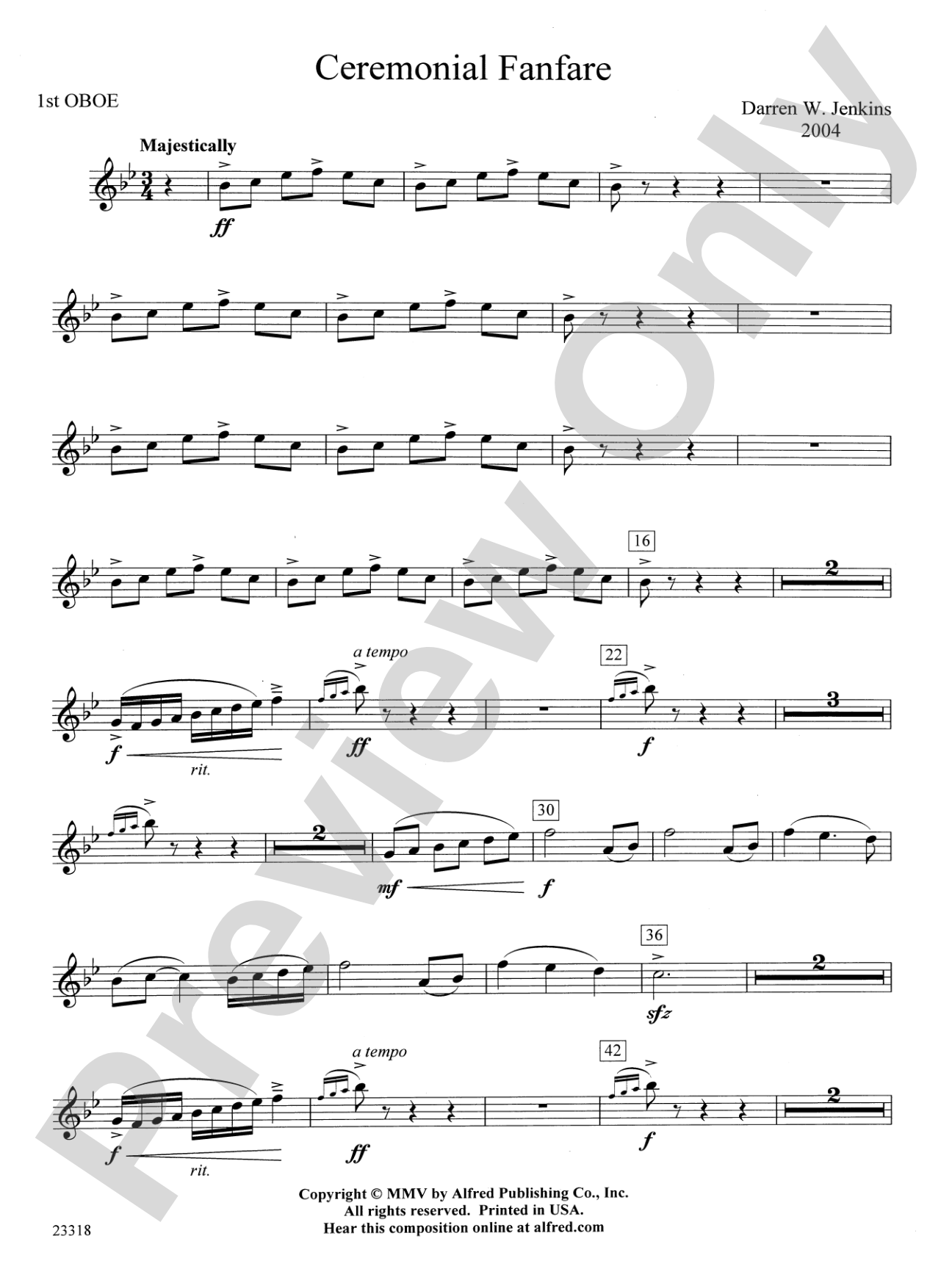 Ceremonial Fanfare: Oboe