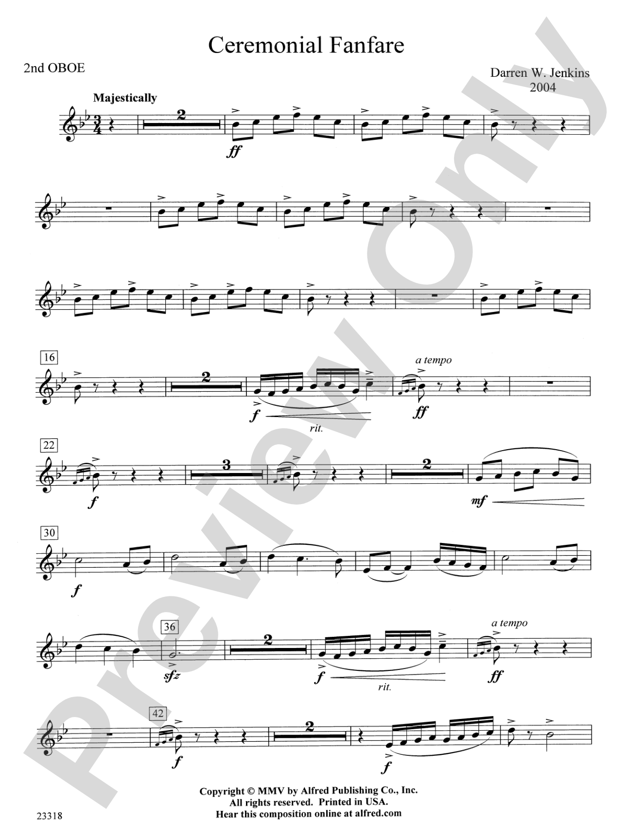 Ceremonial Fanfare: 2nd Oboe