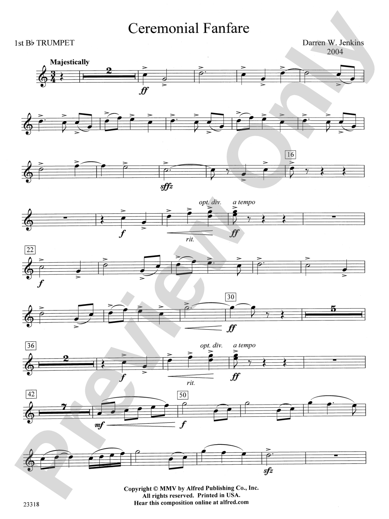 Ceremonial Fanfare: 1st B-flat Trumpet