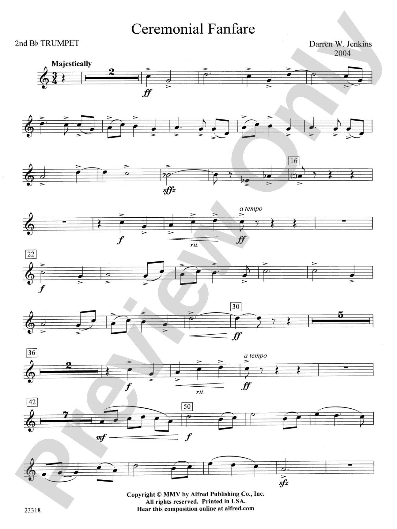 Ceremonial Fanfare: 2nd B-flat Trumpet