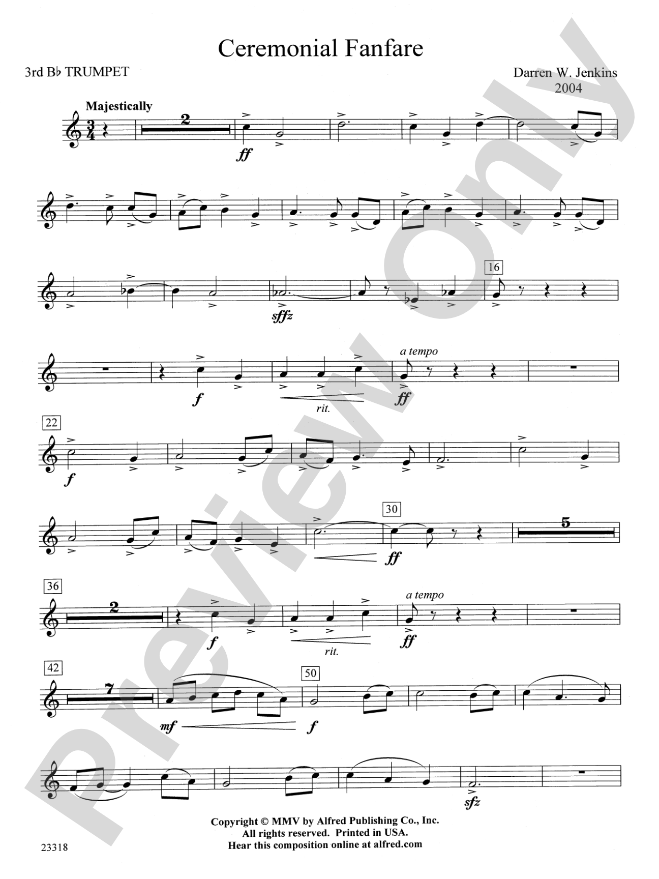 Ceremonial Fanfare: 3rd B-flat Trumpet