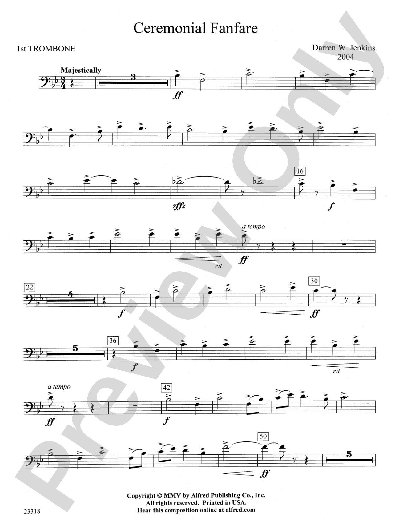 Ceremonial Fanfare: 1st Trombone