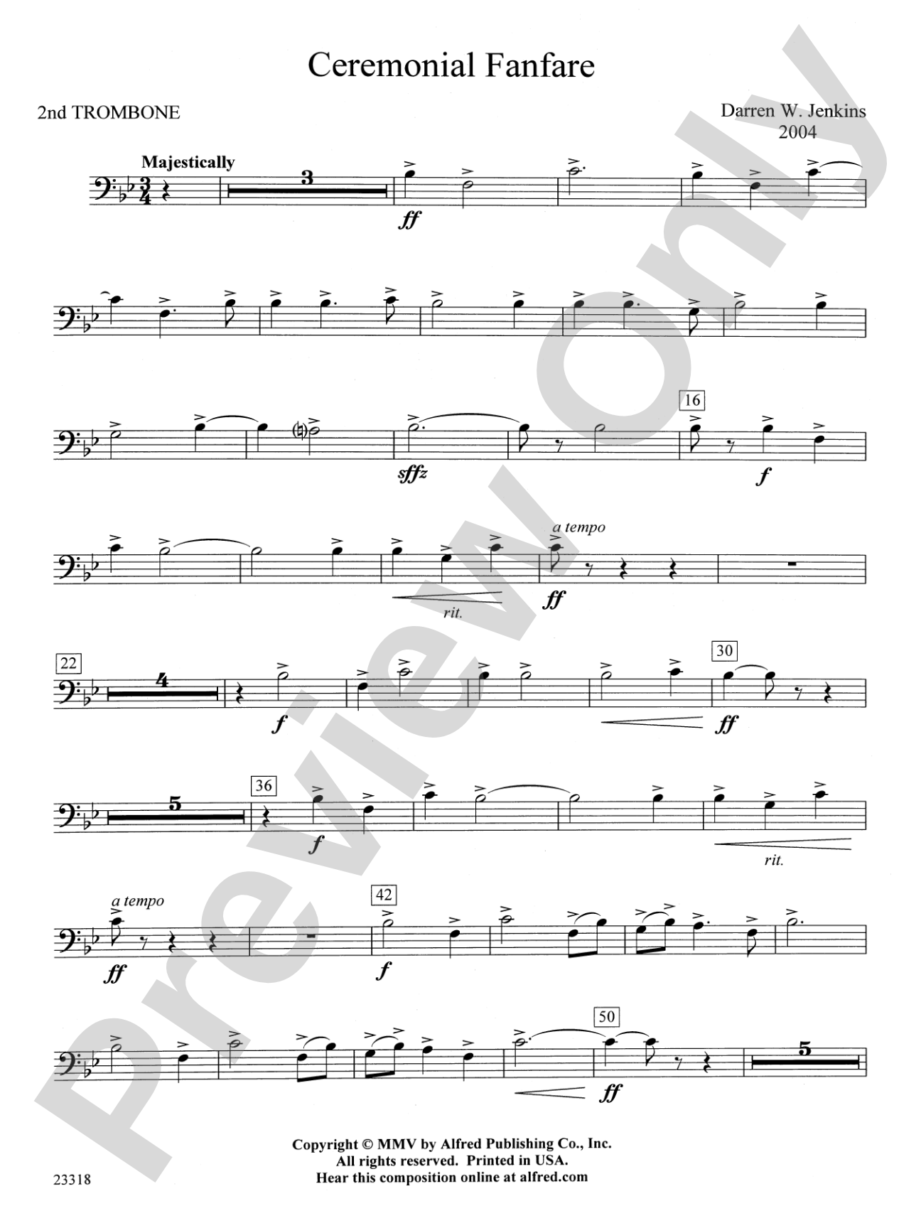 Ceremonial Fanfare: 2nd Trombone