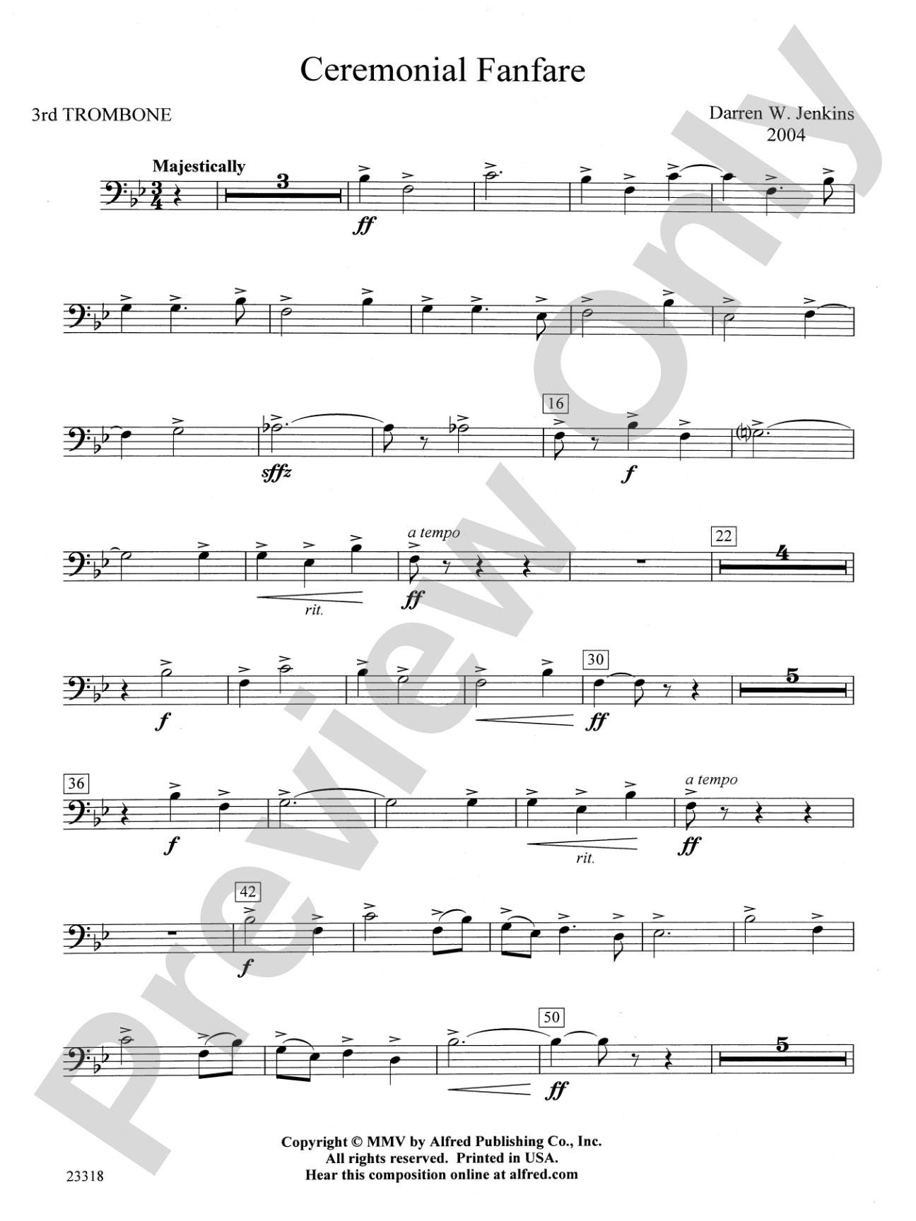 Ceremonial Fanfare: 3rd Trombone