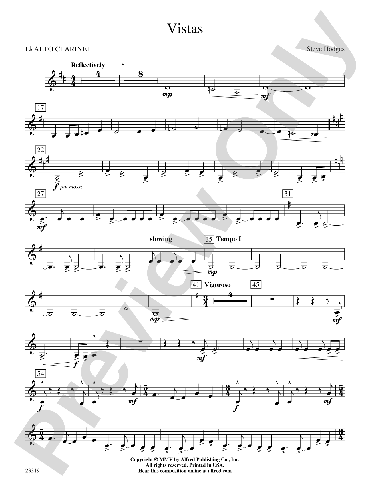 Vistas: E-flat Alto Clarinet