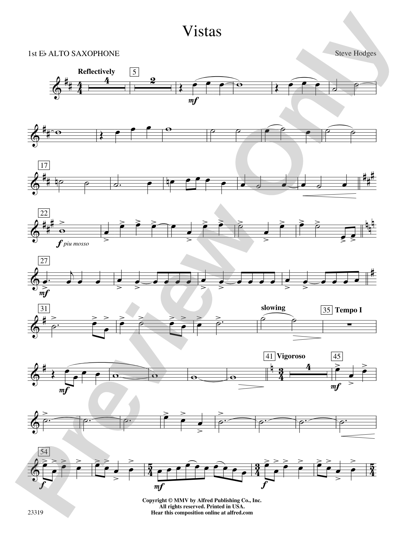 Vistas: E-flat Alto Saxophone