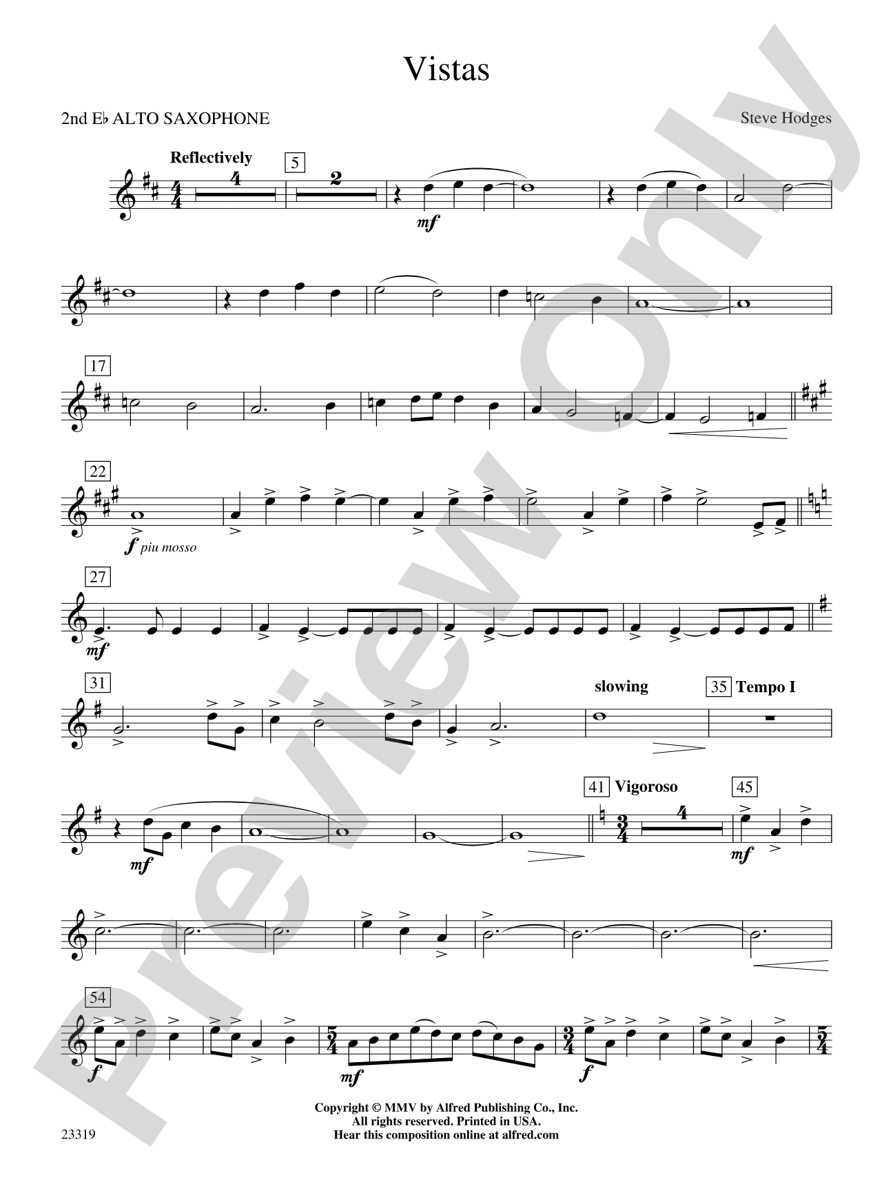 Vistas: 2nd E-flat Alto Saxophone
