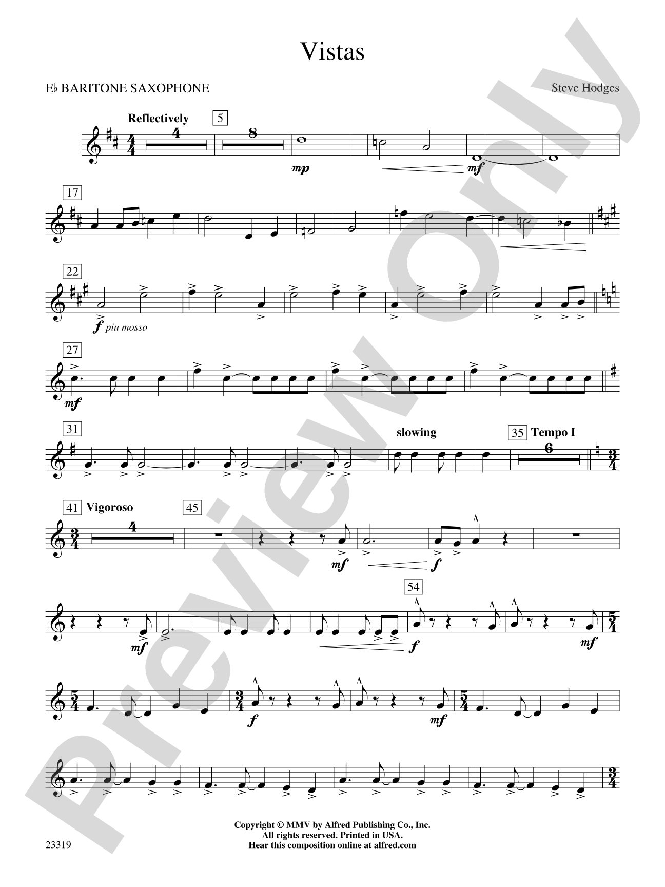 Vistas: E-flat Baritone Saxophone
