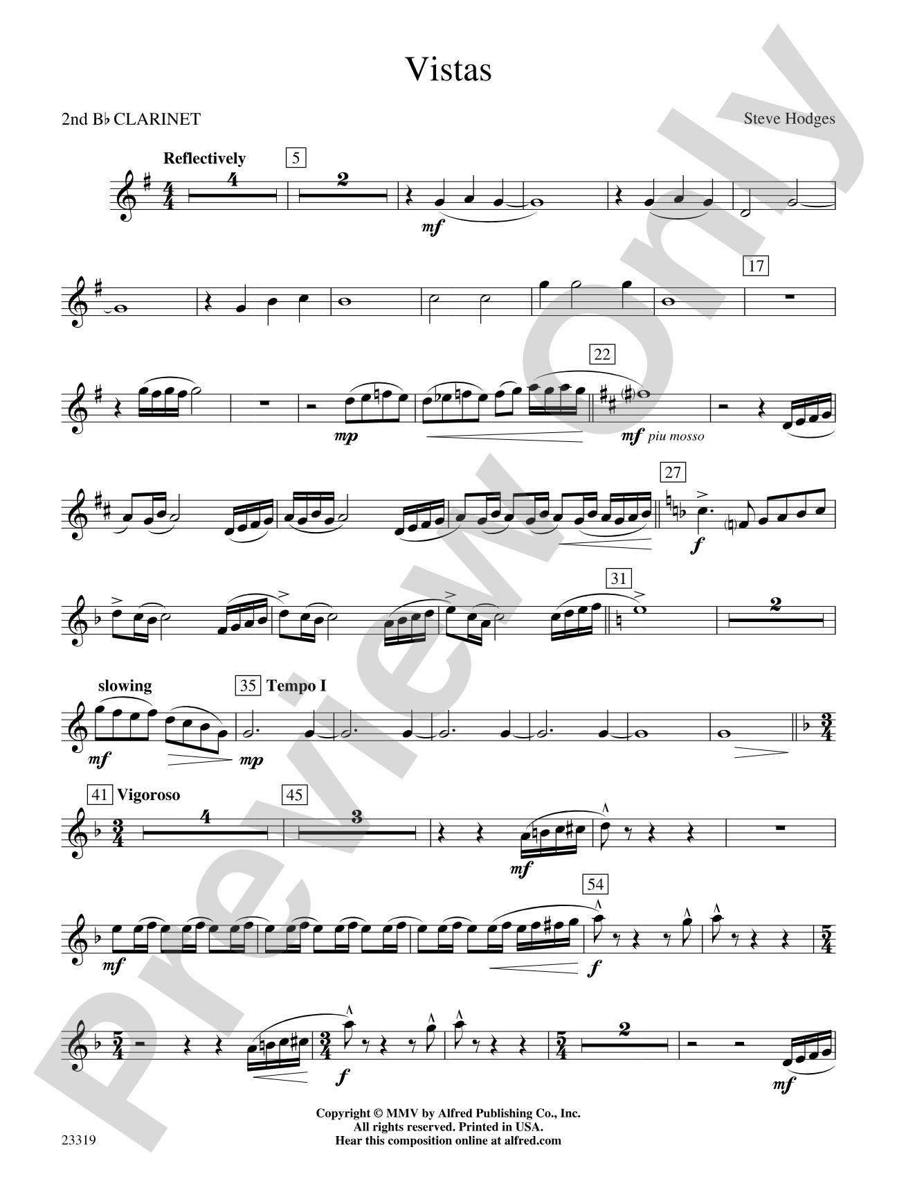 Vistas: 2nd B-flat Clarinet