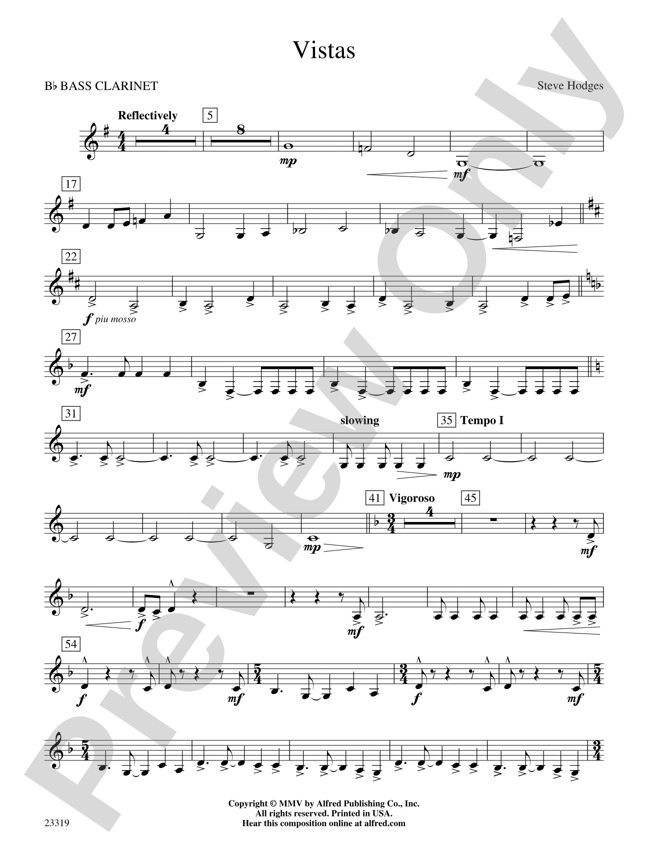 Vistas: B-flat Bass Clarinet