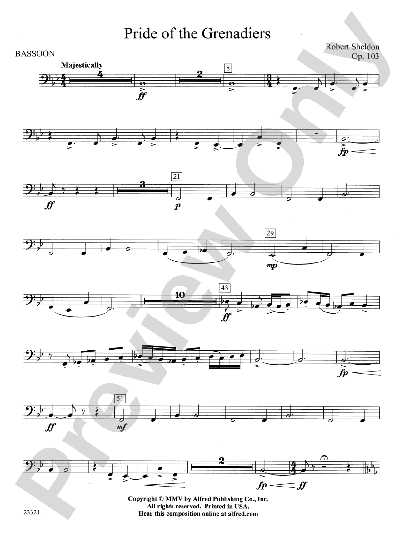 Pride of the Grenadiers: Bassoon
