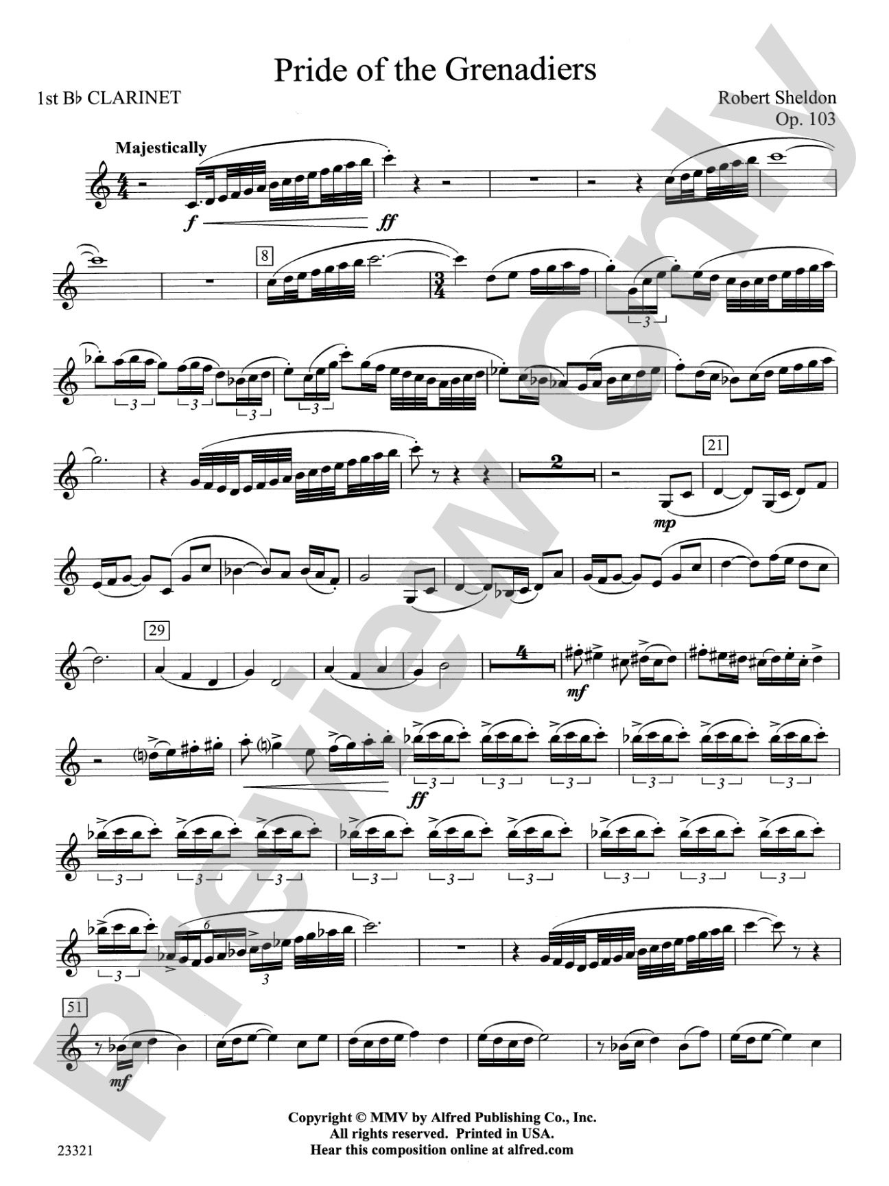 Pride of the Grenadiers: 1st B-flat Clarinet