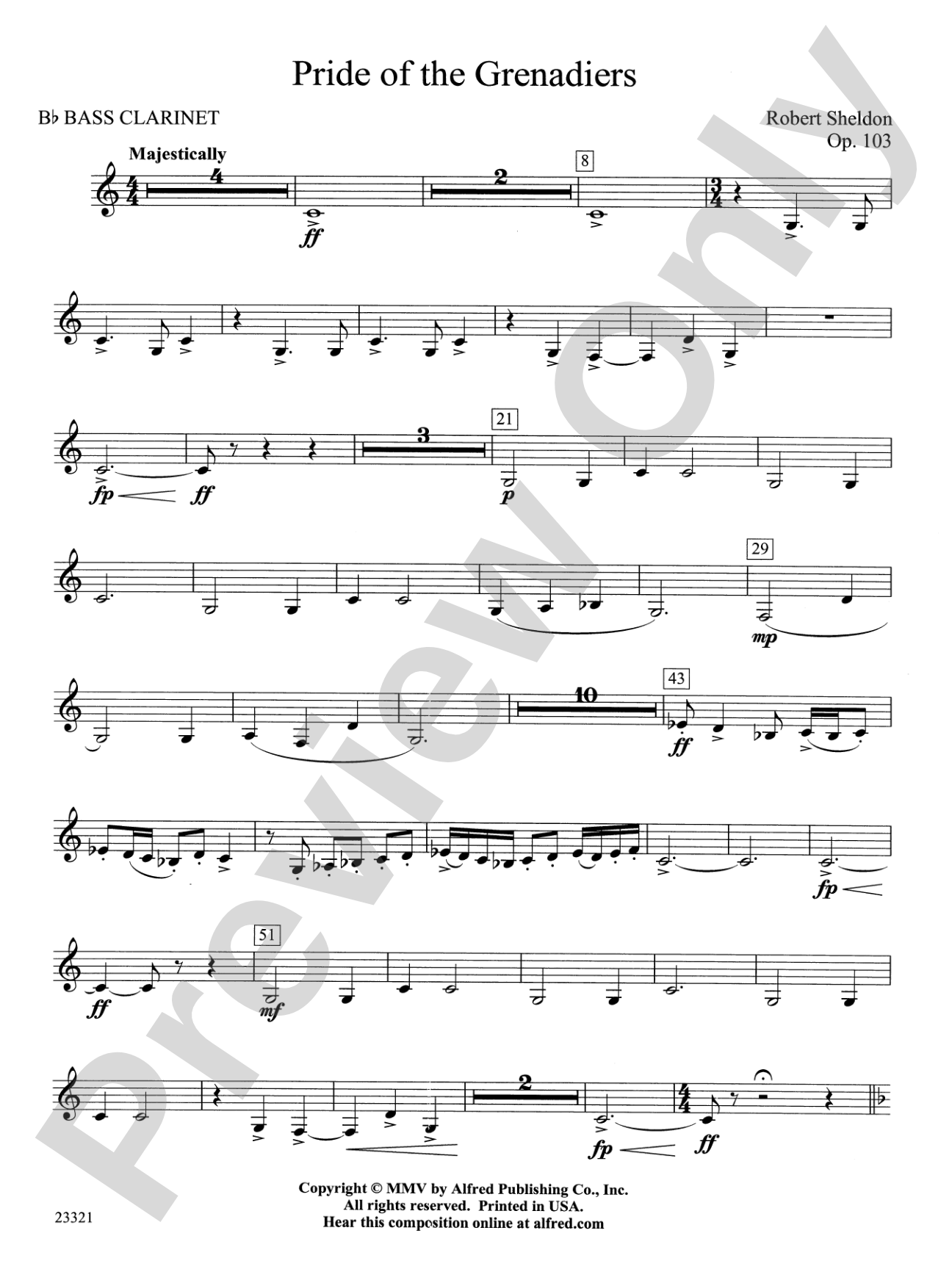 Pride of the Grenadiers: B-flat Bass Clarinet