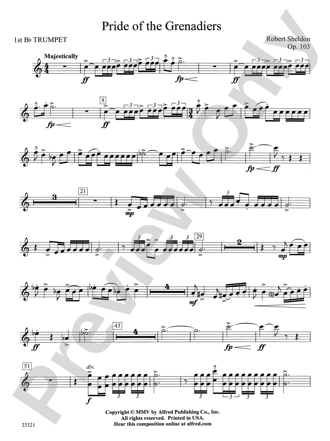 Pride of the Grenadiers: 1st B-flat Trumpet