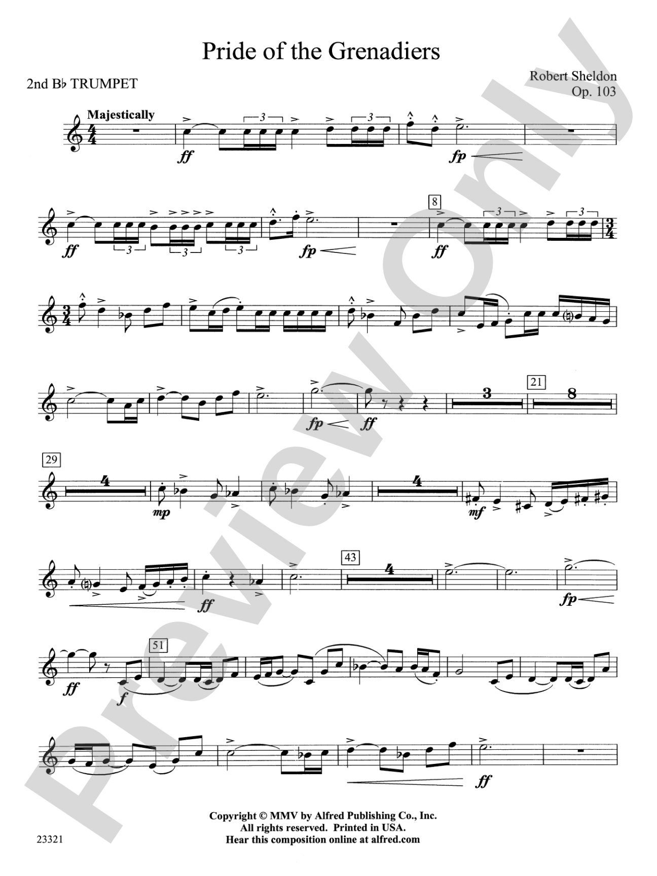 Pride of the Grenadiers: 2nd B-flat Trumpet