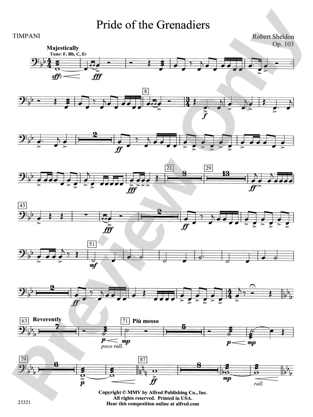 Pride of the Grenadiers: Timpani