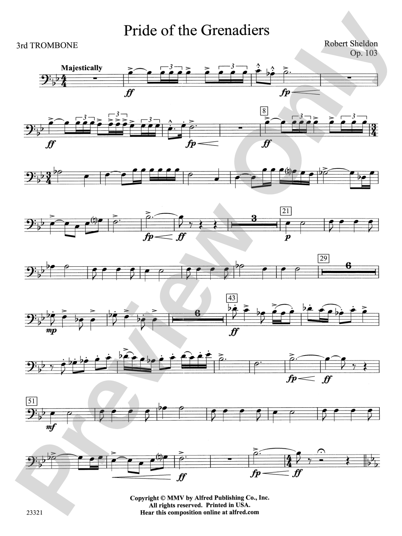 Pride of the Grenadiers: 3rd Trombone