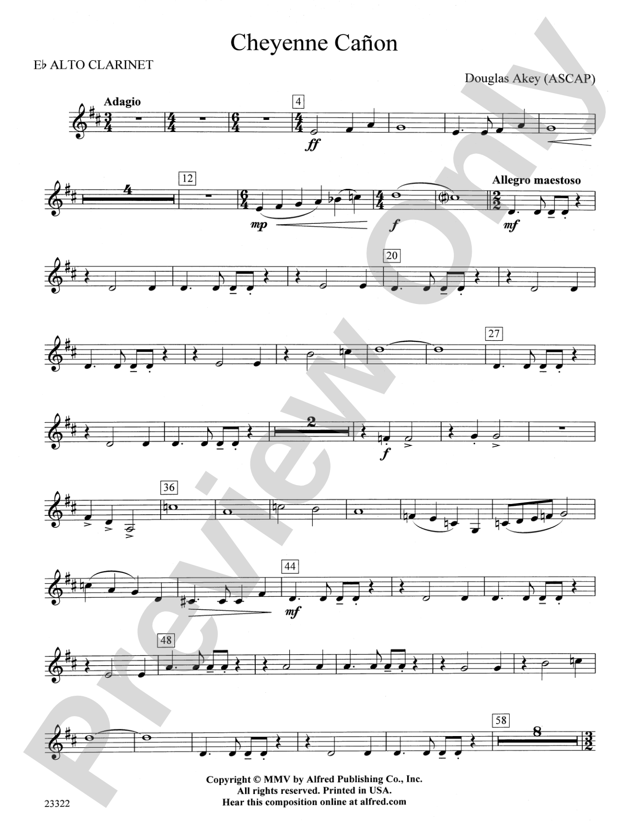 Cheyenne Cañon: E-flat Alto Clarinet