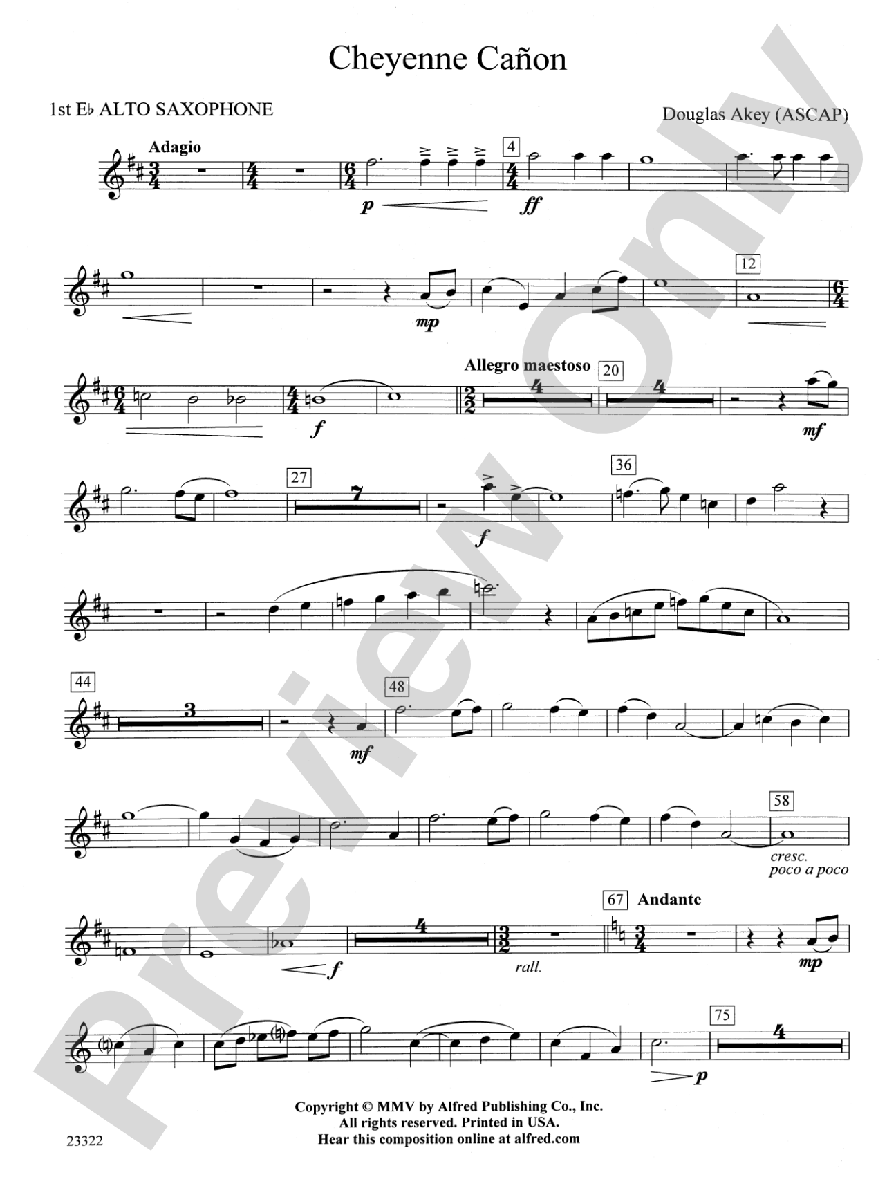 Cheyenne Cañon: E-flat Alto Saxophone