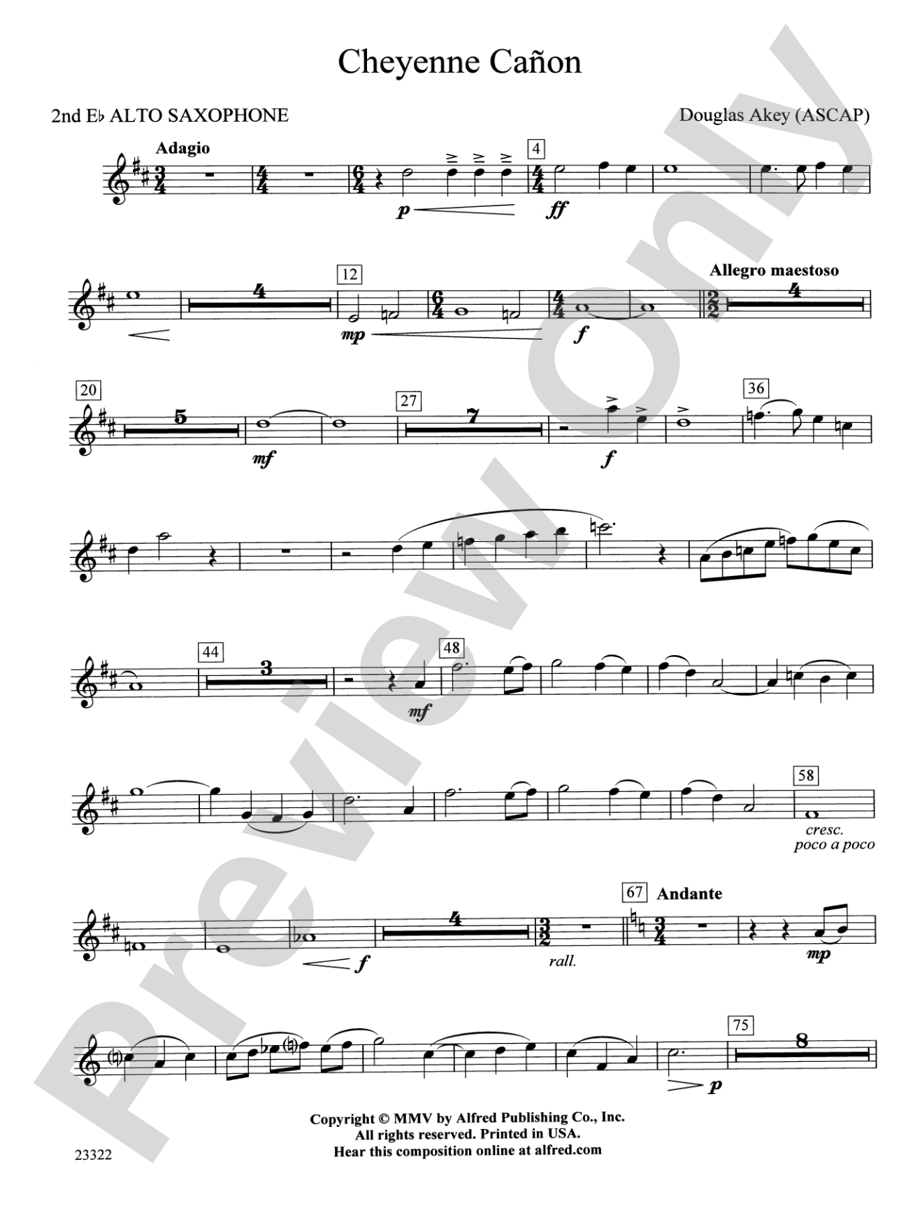 Cheyenne Cañon: 2nd E-flat Alto Saxophone