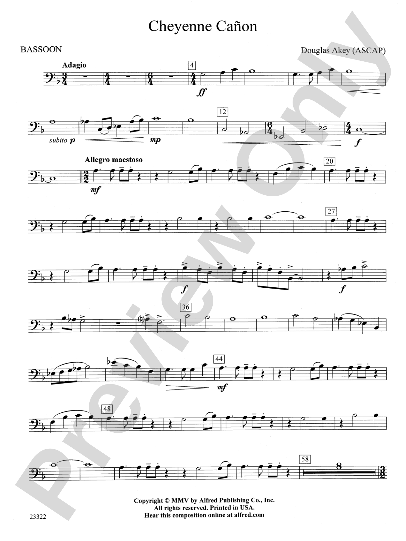 Cheyenne Cañon: Bassoon