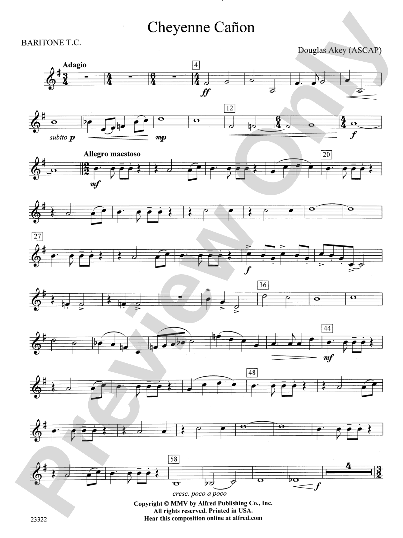 Cheyenne Cañon: Baritone T.C.