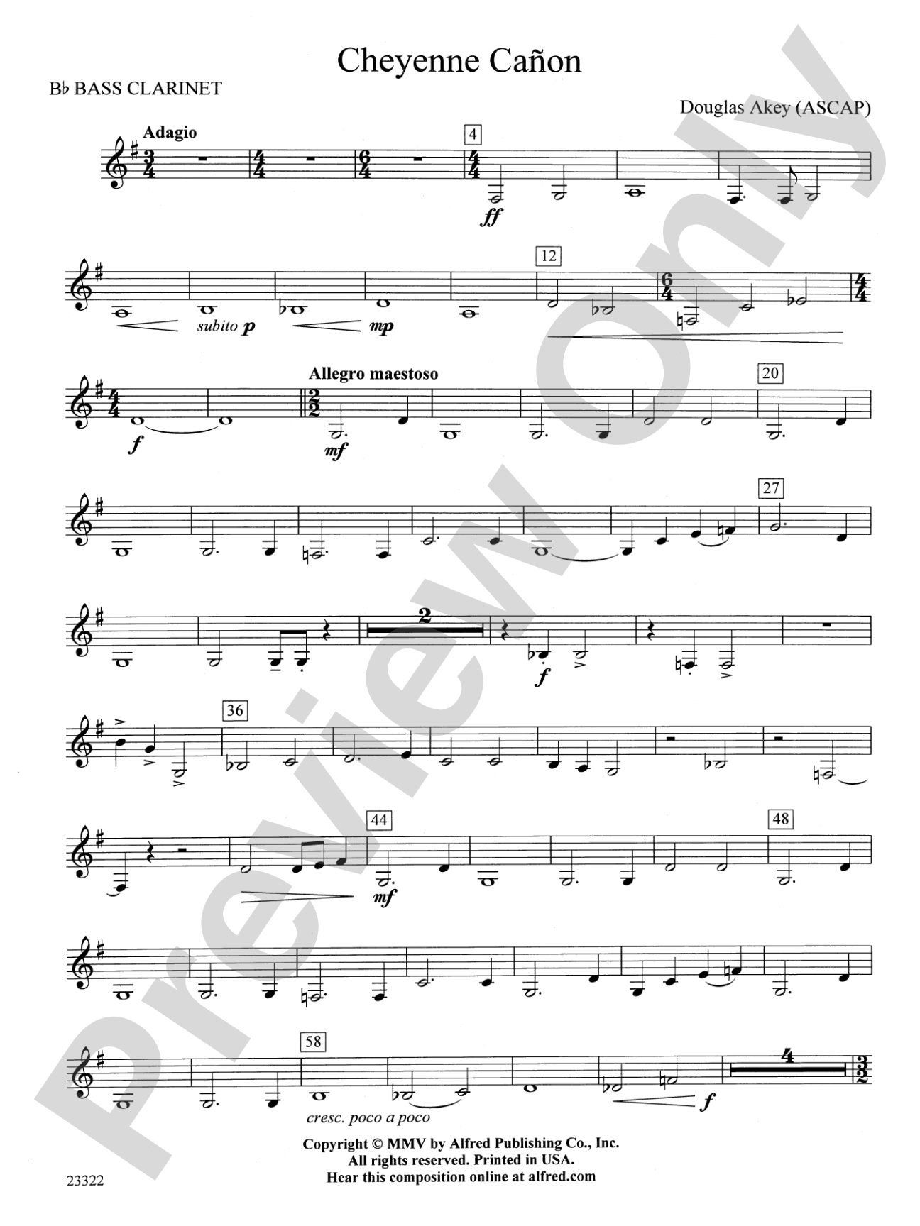 Cheyenne Cañon: B-flat Bass Clarinet