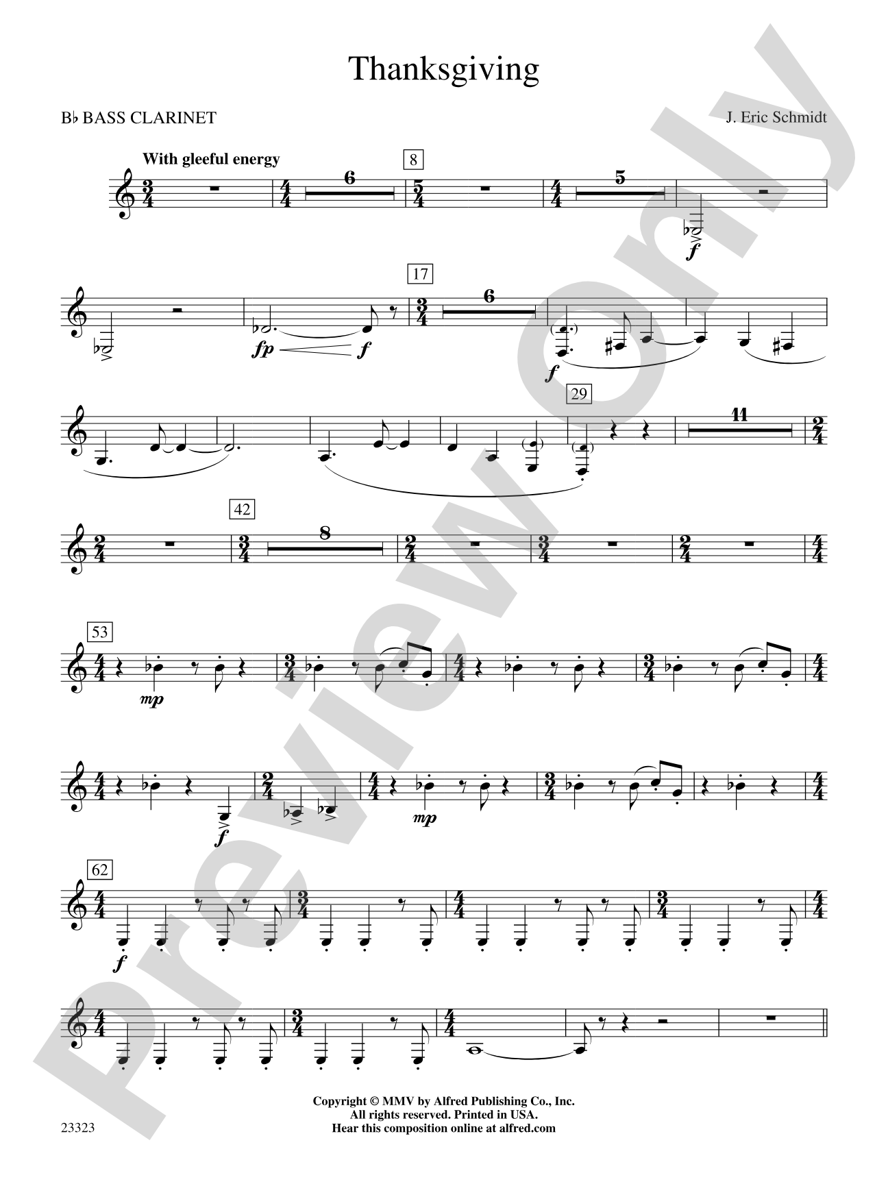 Thanksgiving: B-flat Bass Clarinet