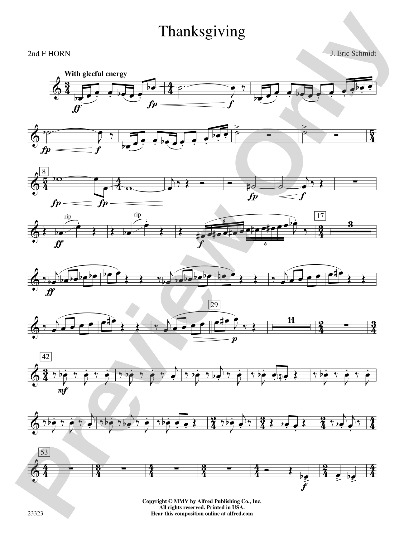 Thanksgiving: 2nd F Horn