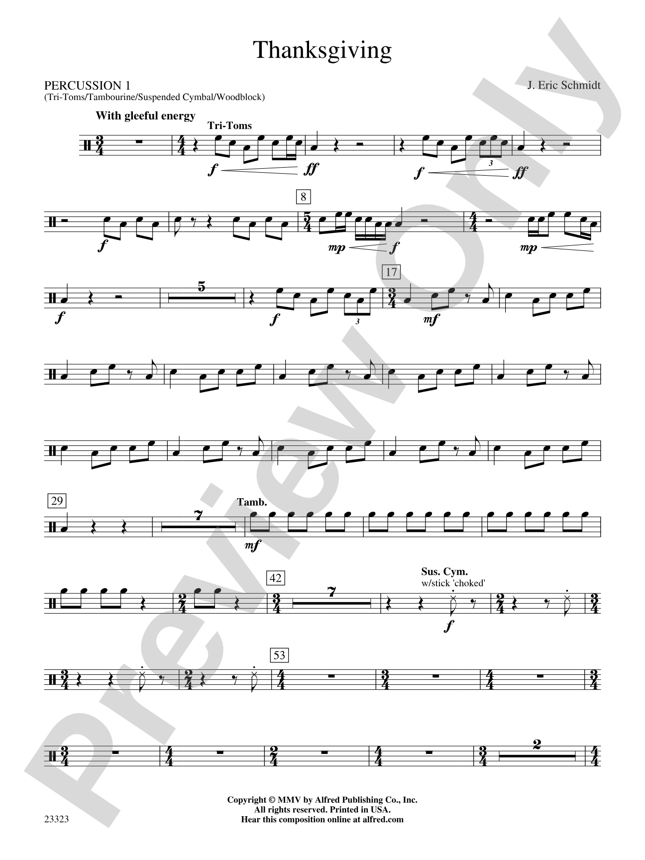 Thanksgiving: 1st Percussion