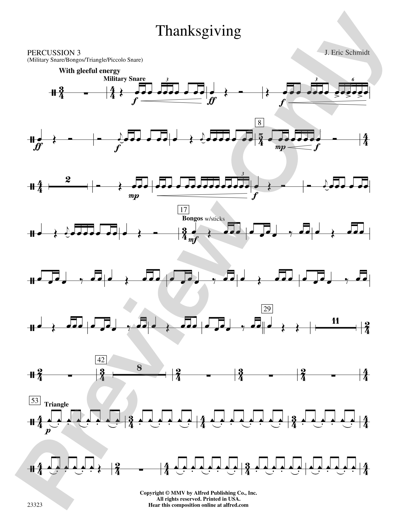 Thanksgiving: 3rd Percussion