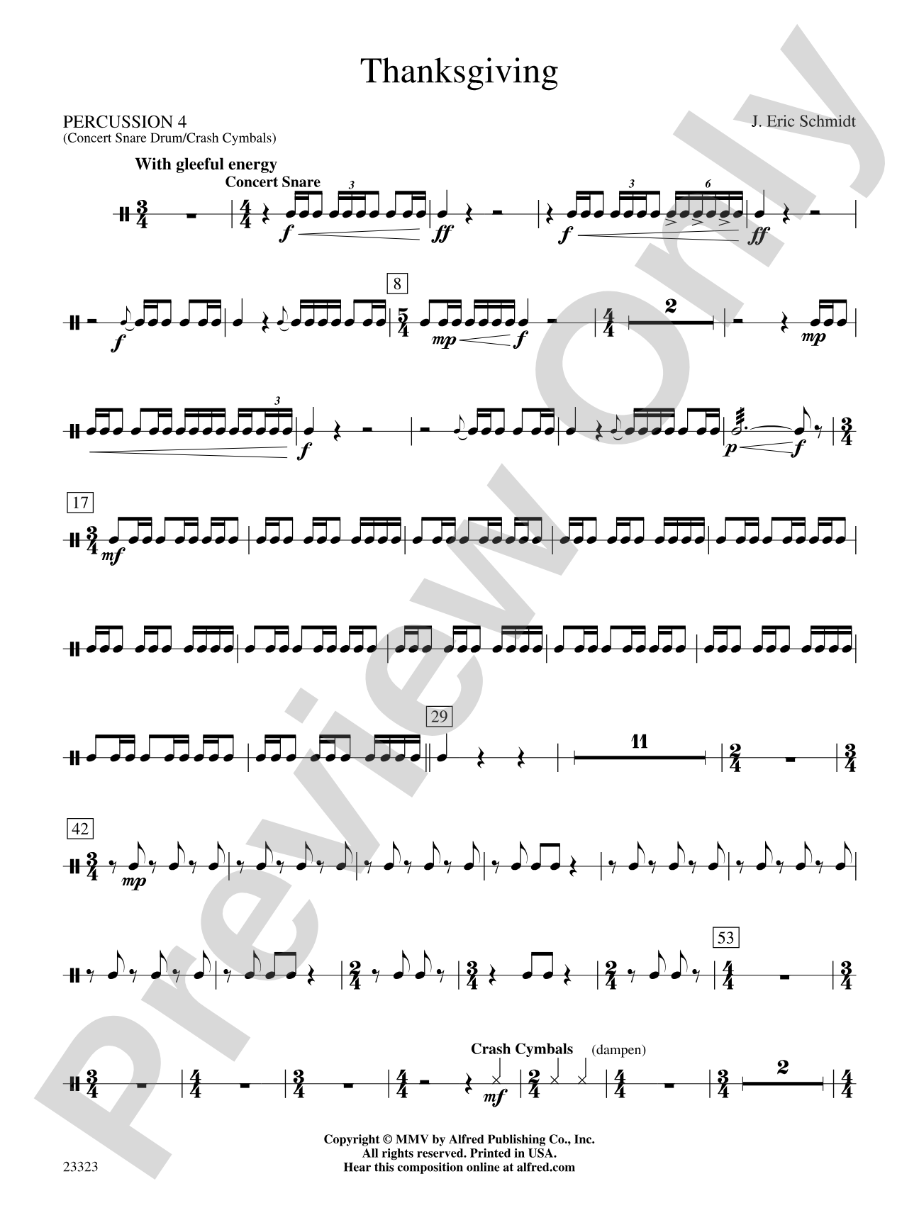 Thanksgiving: 4th Percussion