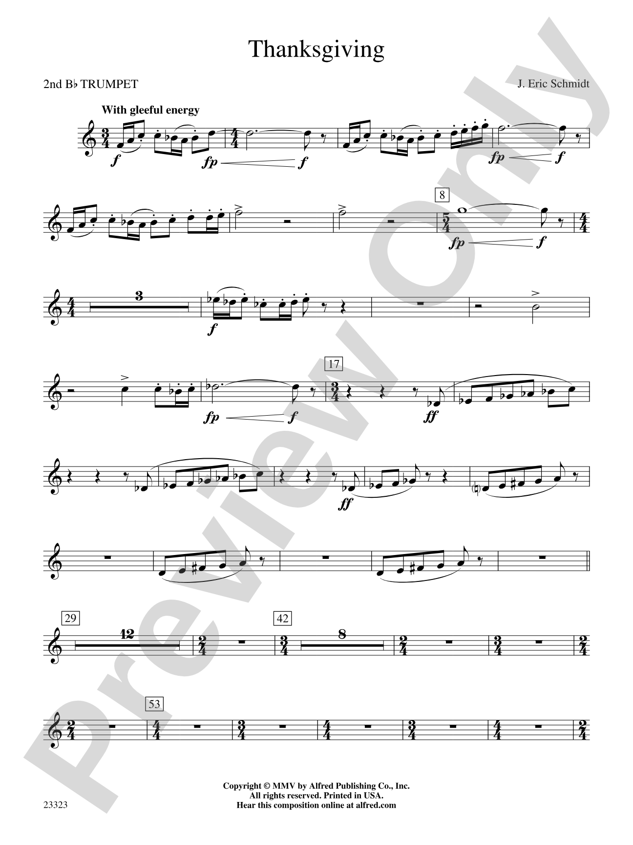 Thanksgiving: 2nd B-flat Trumpet