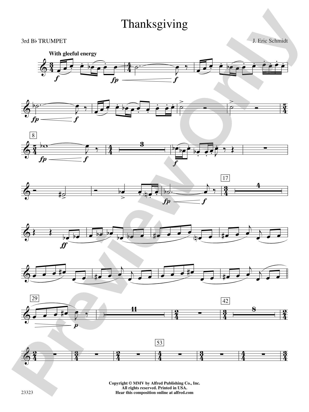 Thanksgiving: 3rd B-flat Trumpet