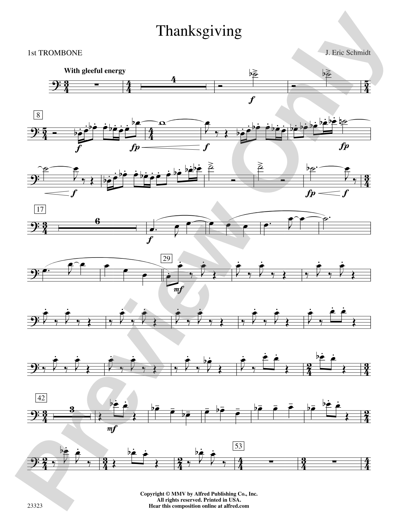 Thanksgiving: 1st Trombone