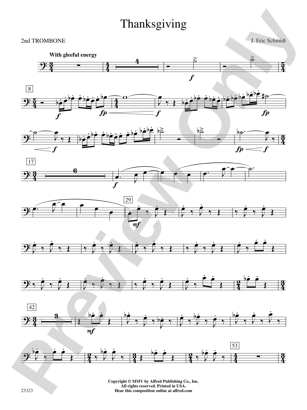 Thanksgiving: 2nd Trombone