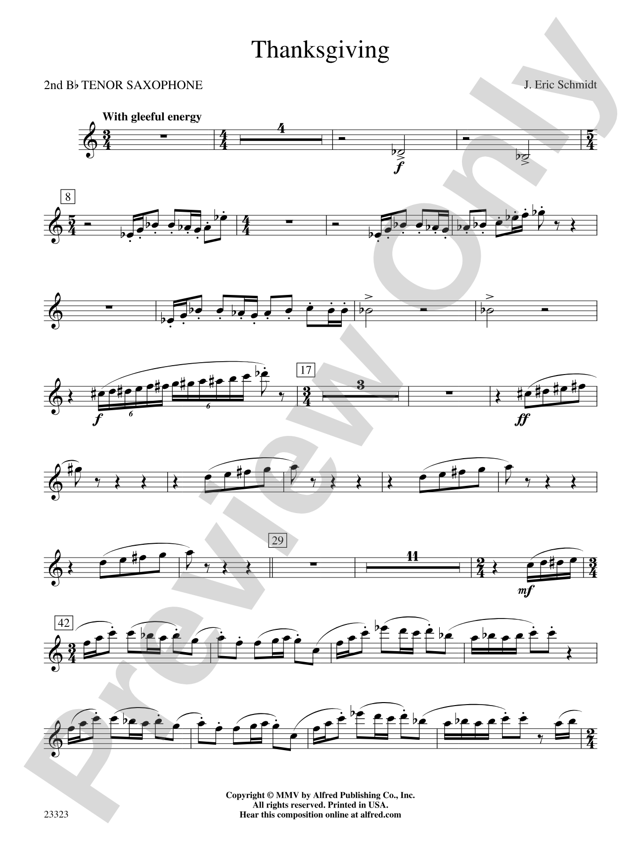 Thanksgiving: 2nd B-flat Tenor Saxophone