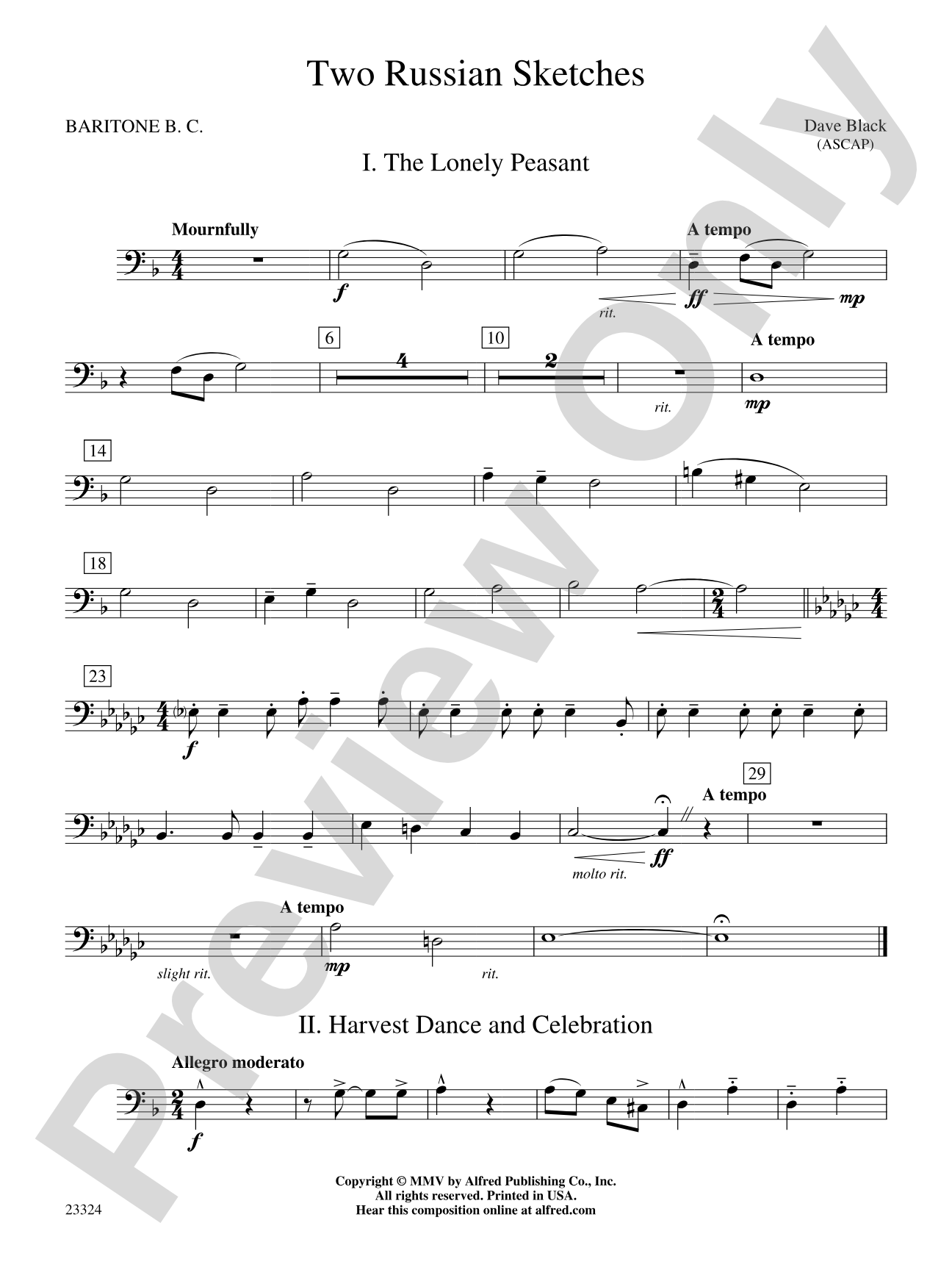 Two Russian Sketches: Baritone B.C.