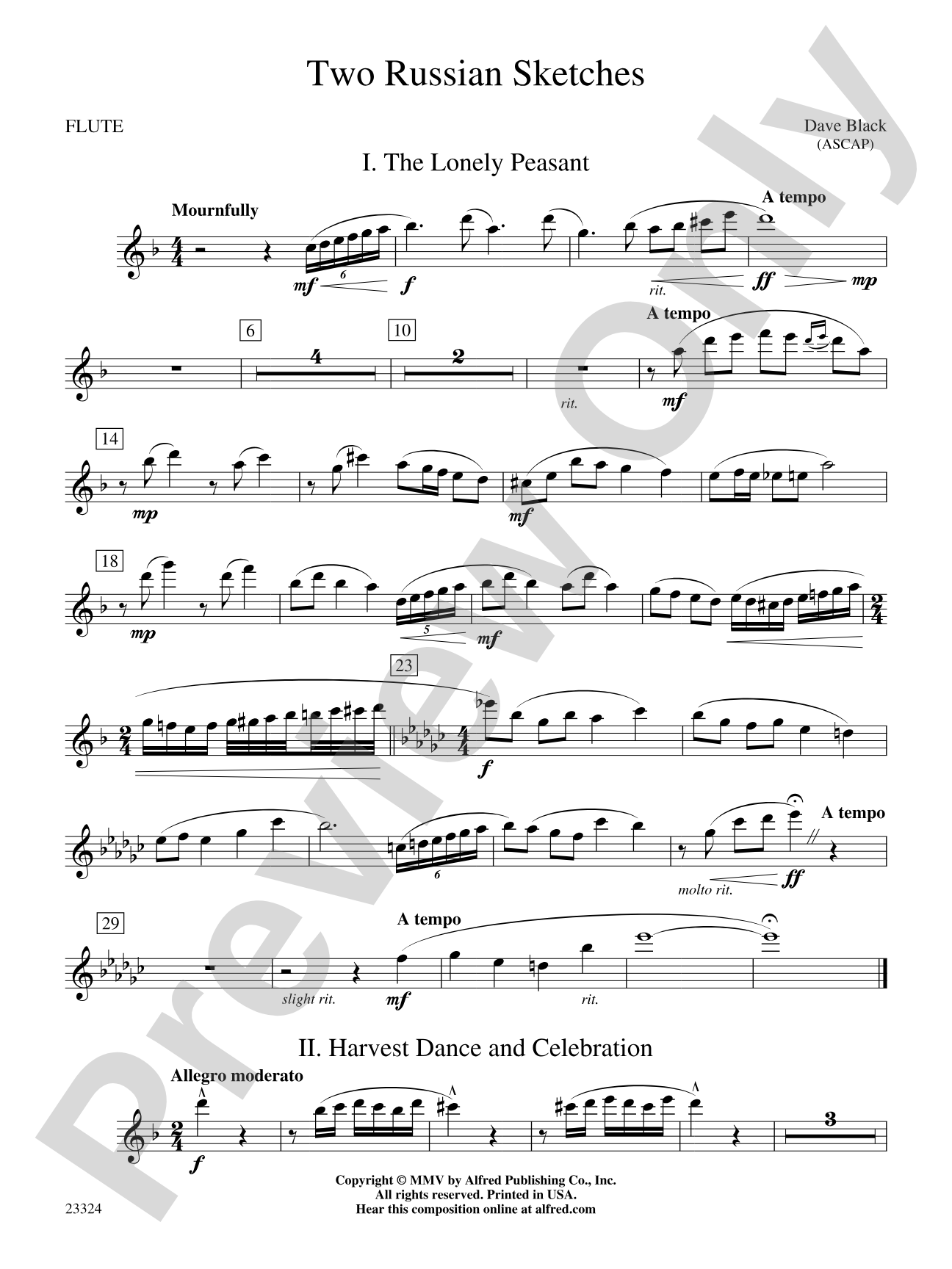 Two Russian Sketches: Flute