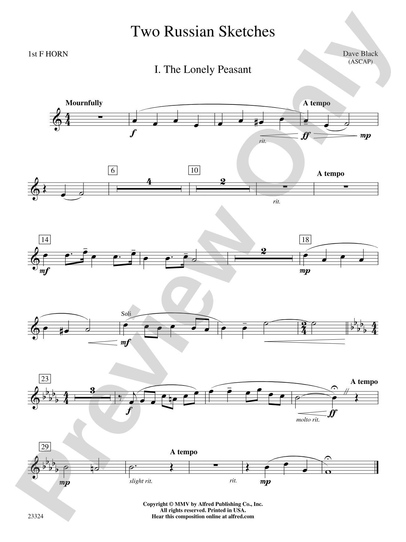 Two Russian Sketches: 1st F Horn
