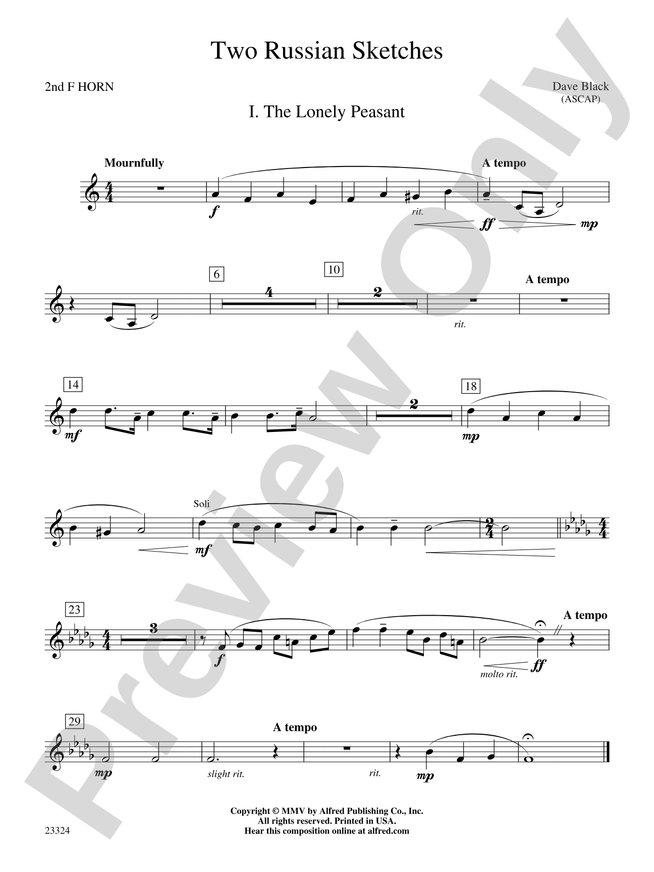 Two Russian Sketches: 2nd F Horn