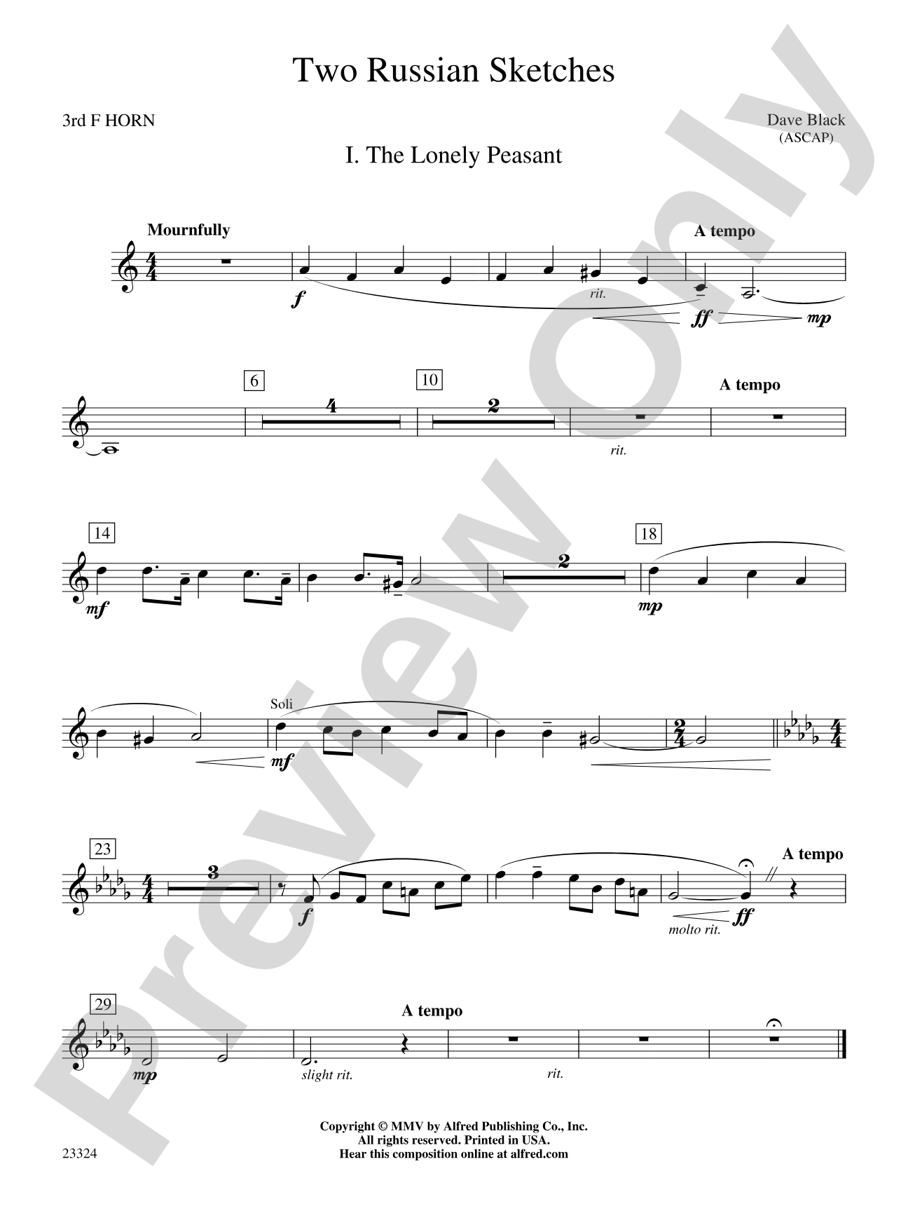 Two Russian Sketches: 3rd F Horn