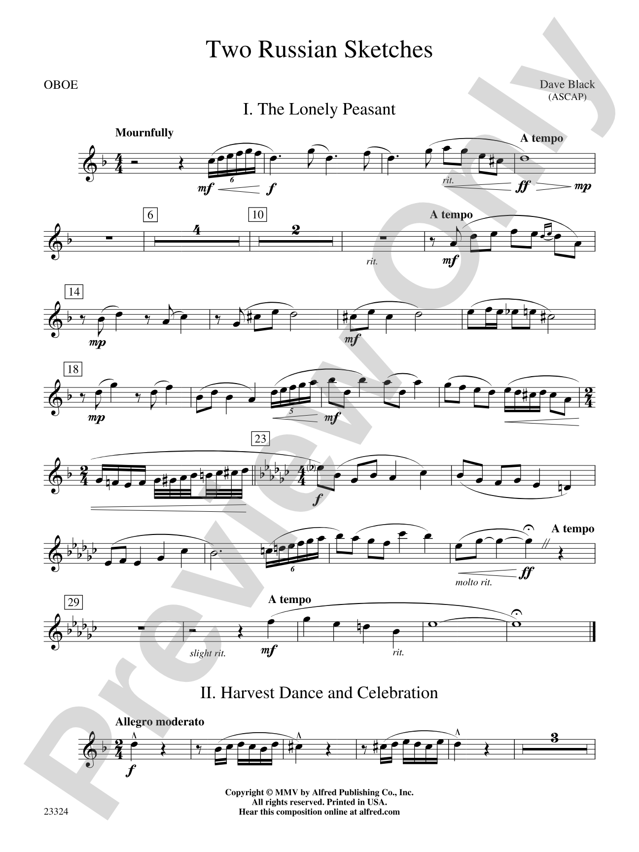 Two Russian Sketches: Oboe