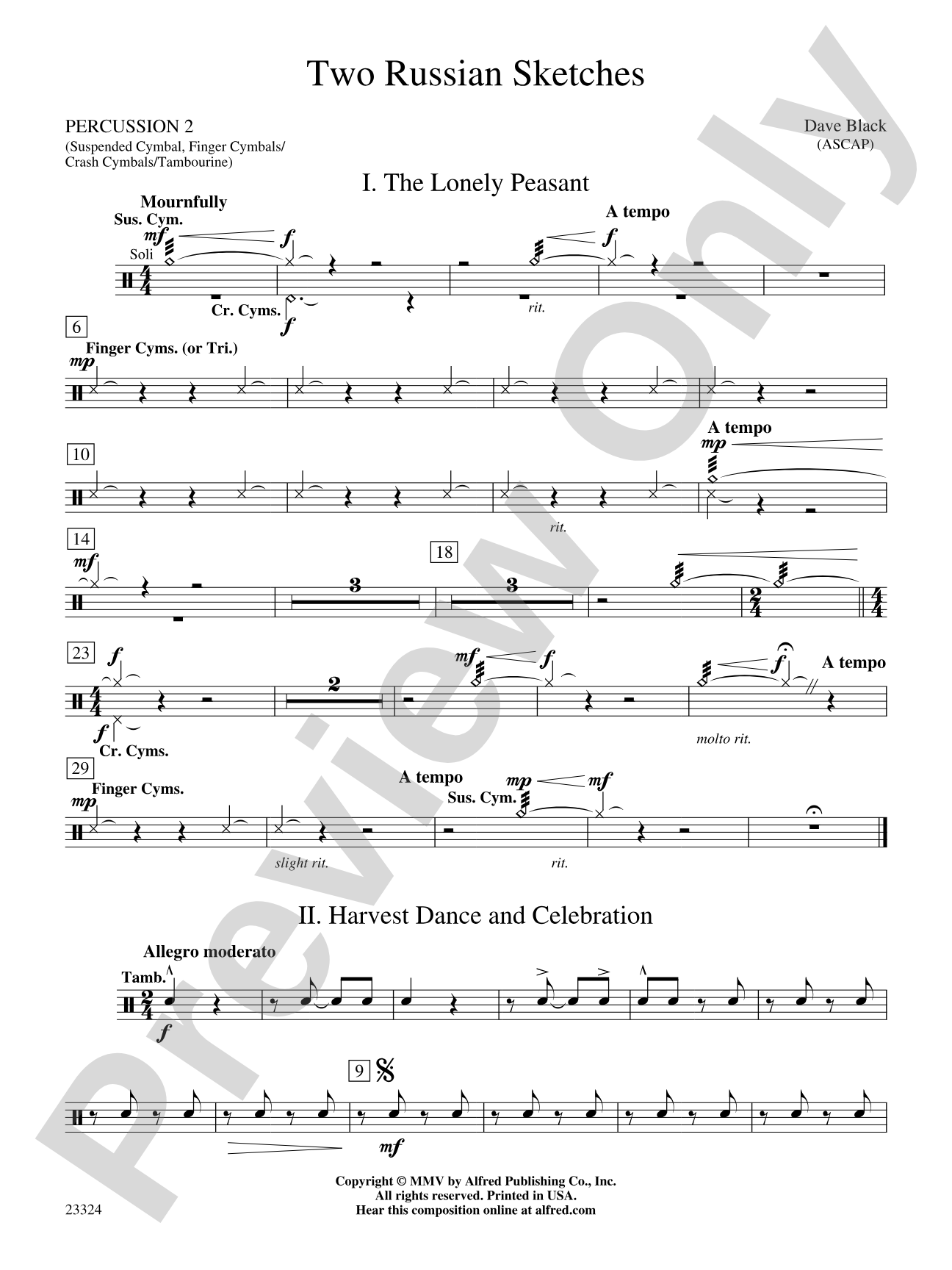Two Russian Sketches: 2nd Percussion