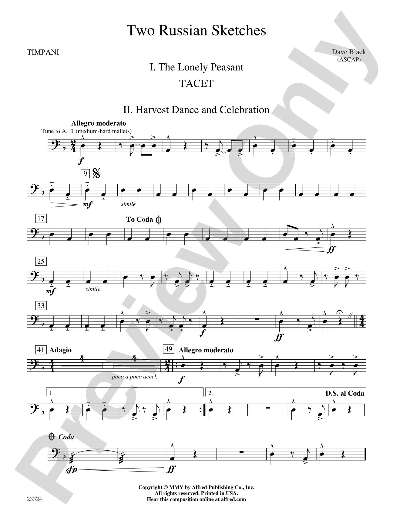 Two Russian Sketches: Timpani