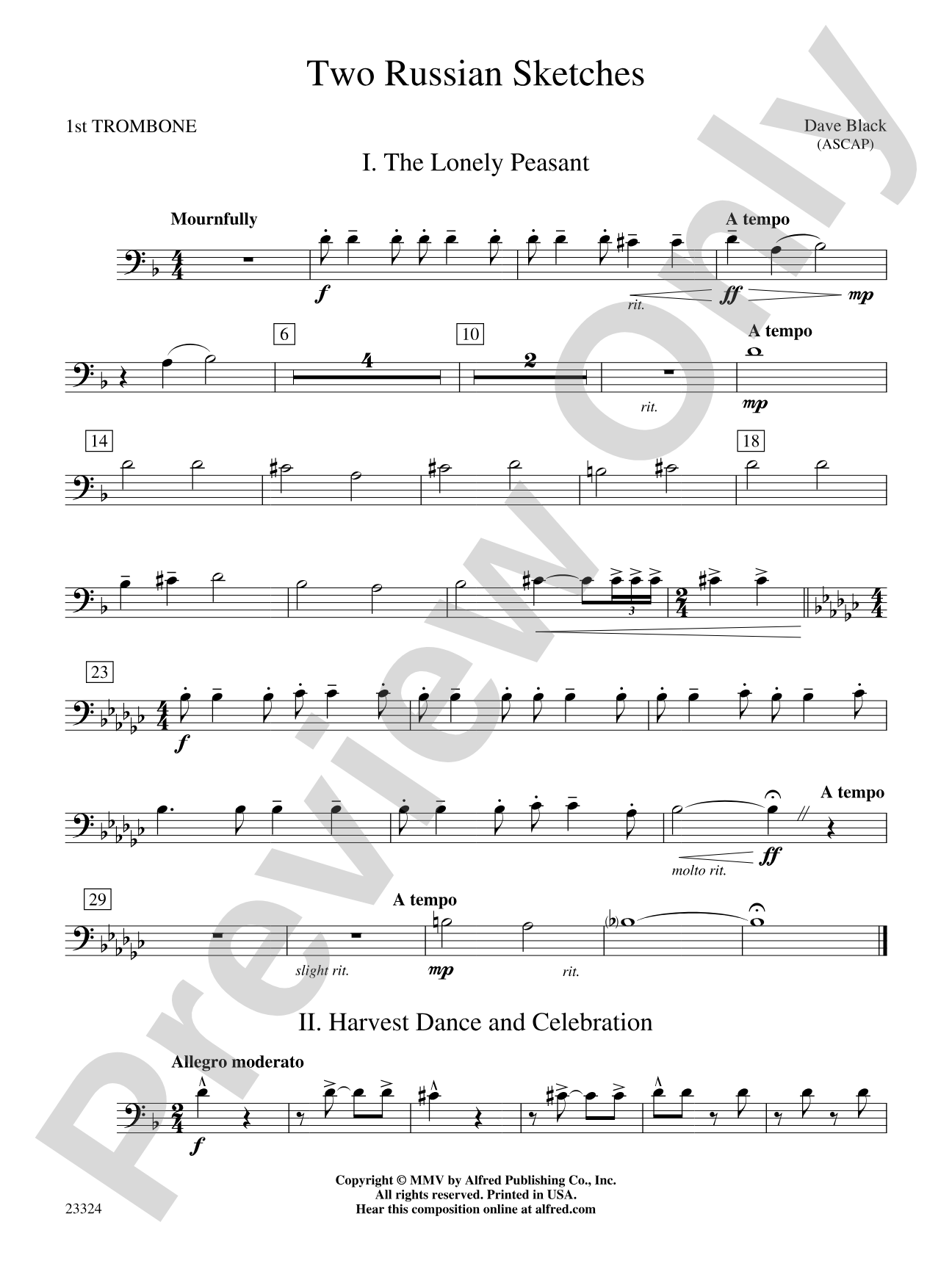 Two Russian Sketches: 1st Trombone