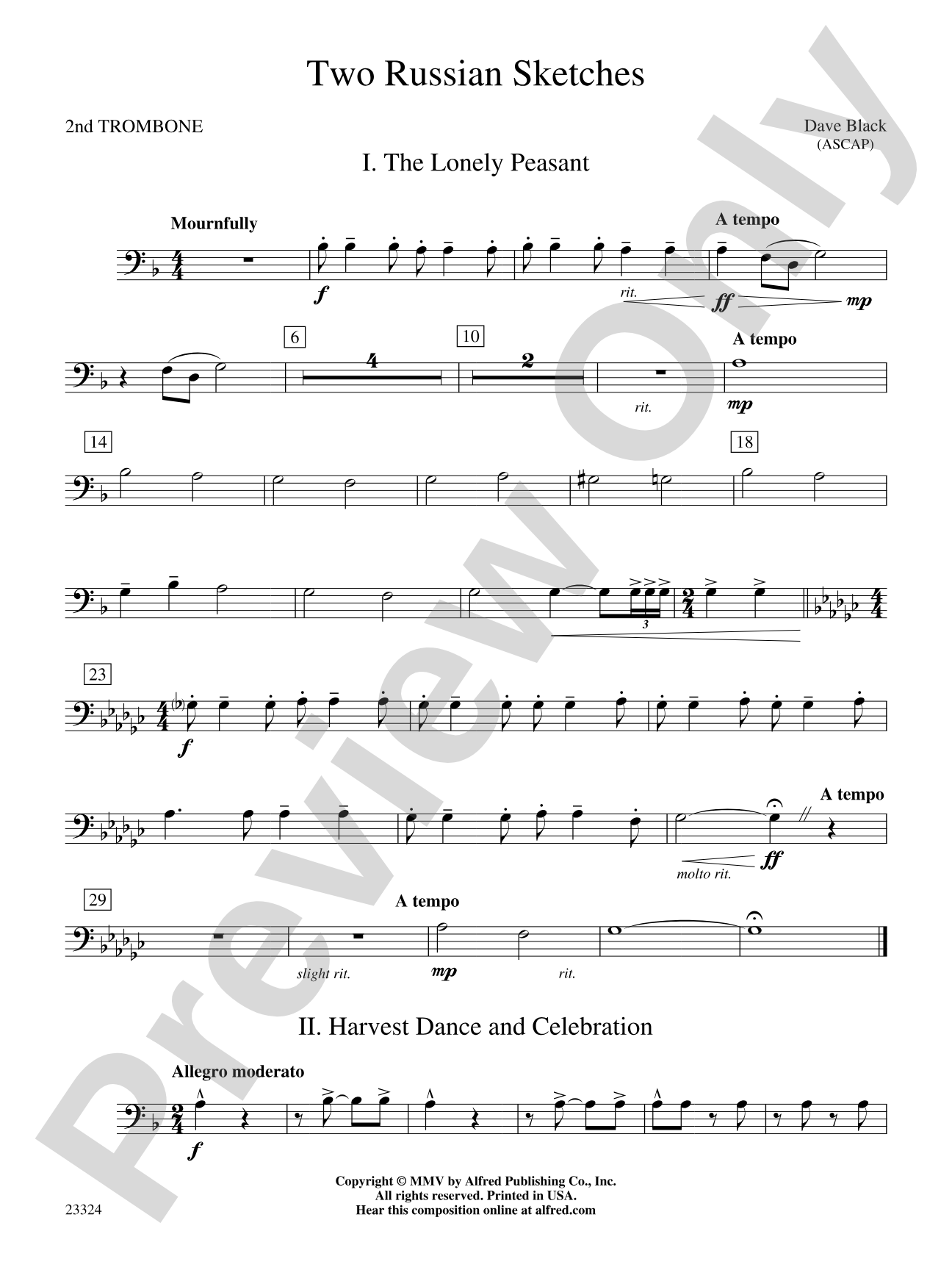 Two Russian Sketches: 2nd Trombone