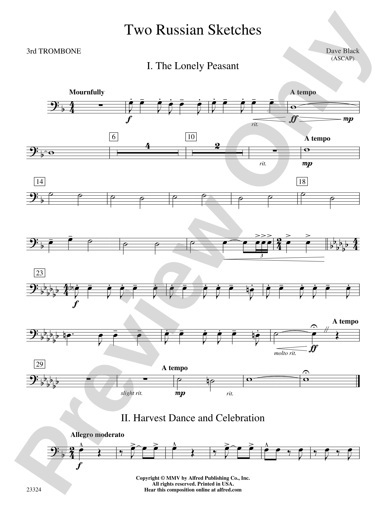 Two Russian Sketches: 3rd Trombone
