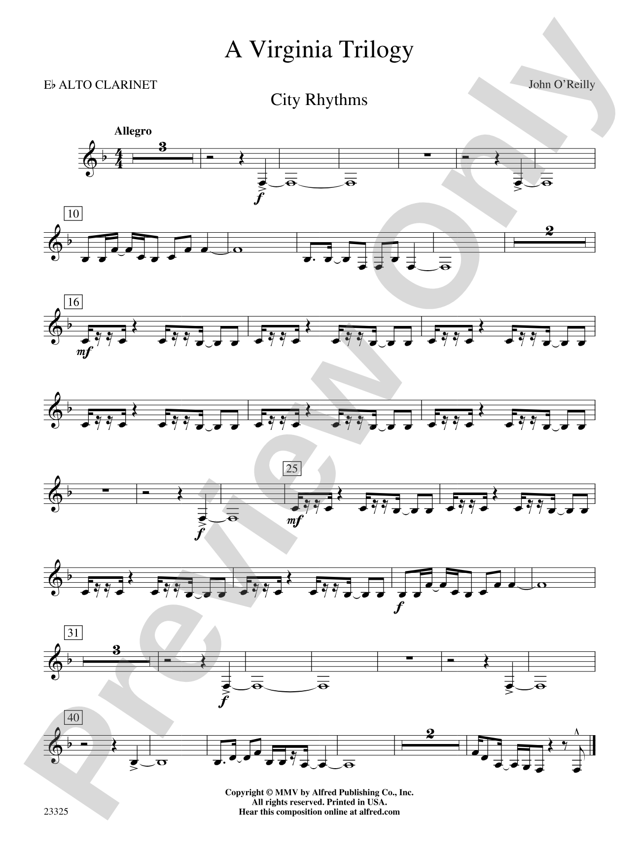 A Virginia Trilogy: E-flat Alto Clarinet