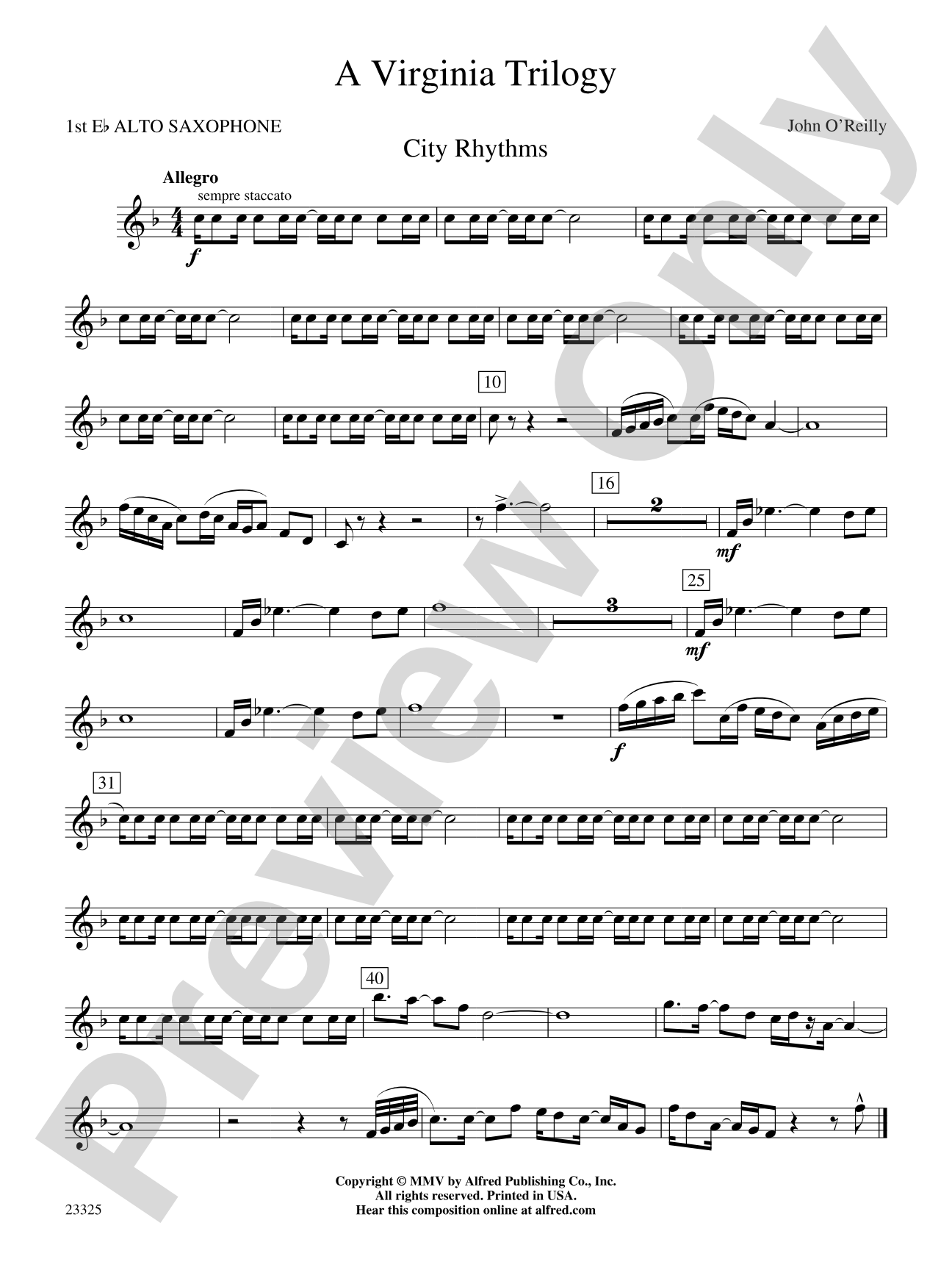 A Virginia Trilogy: E-flat Alto Saxophone